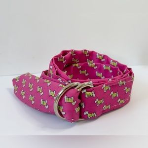 J Crew Silk Scottie Dog Belt S/M